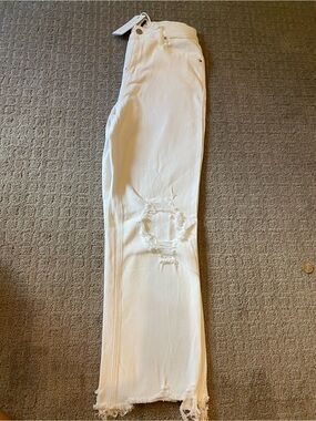 white Risen Jeans